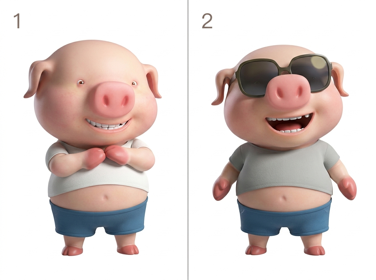 Two cartoon pigs
